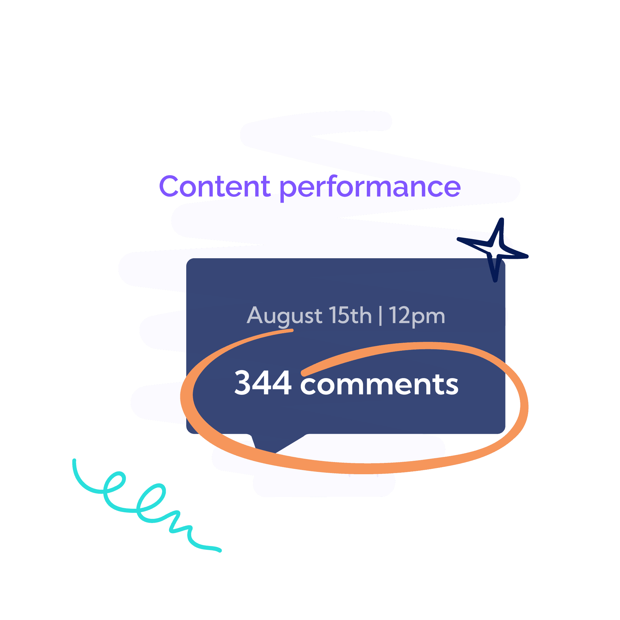 Text-box shape showing number of comments from specific date from Vulse dashboard