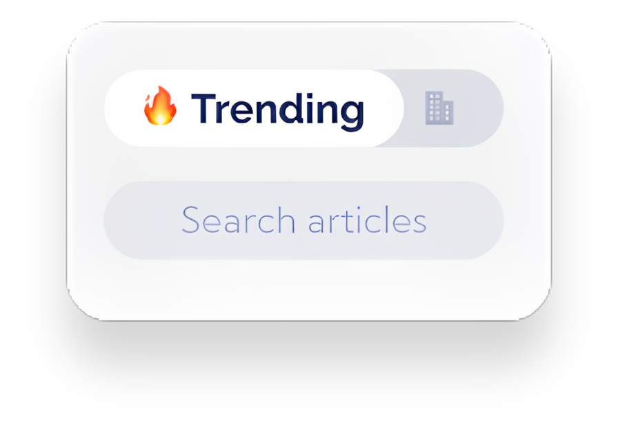 Section of trending news on Vulse dashboard being shown with 'trending' highlighted